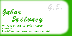 gabor szilvasy business card